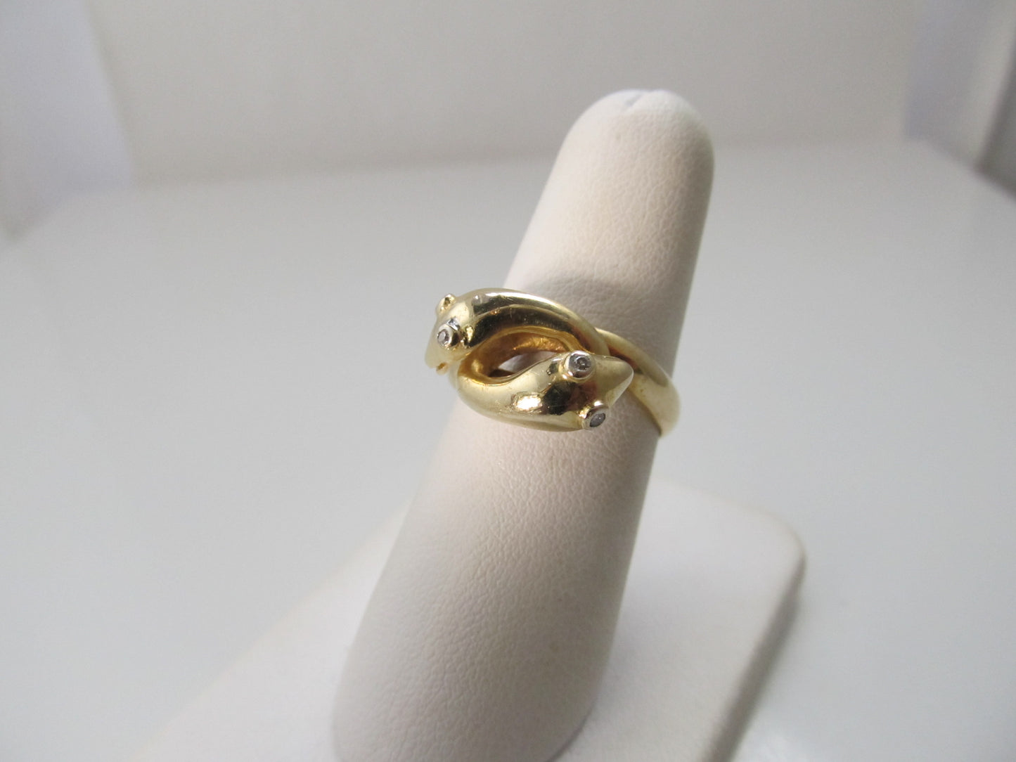 Vintage double head snake ring
