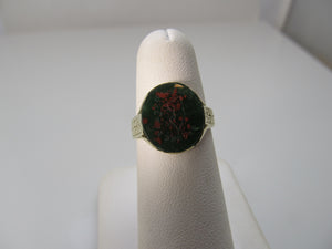 Vintage bloodstone intaglio ring