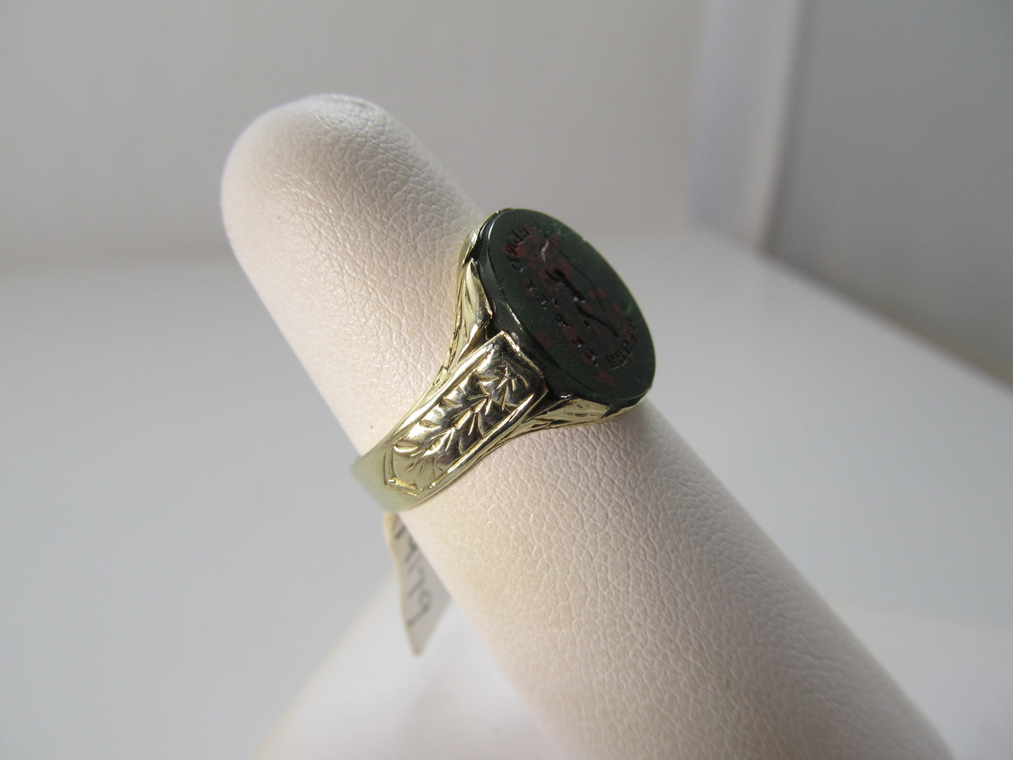 Vintage bloodstone intaglio ring