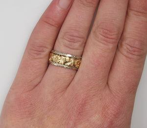 Vintage 14k white and rose gold band