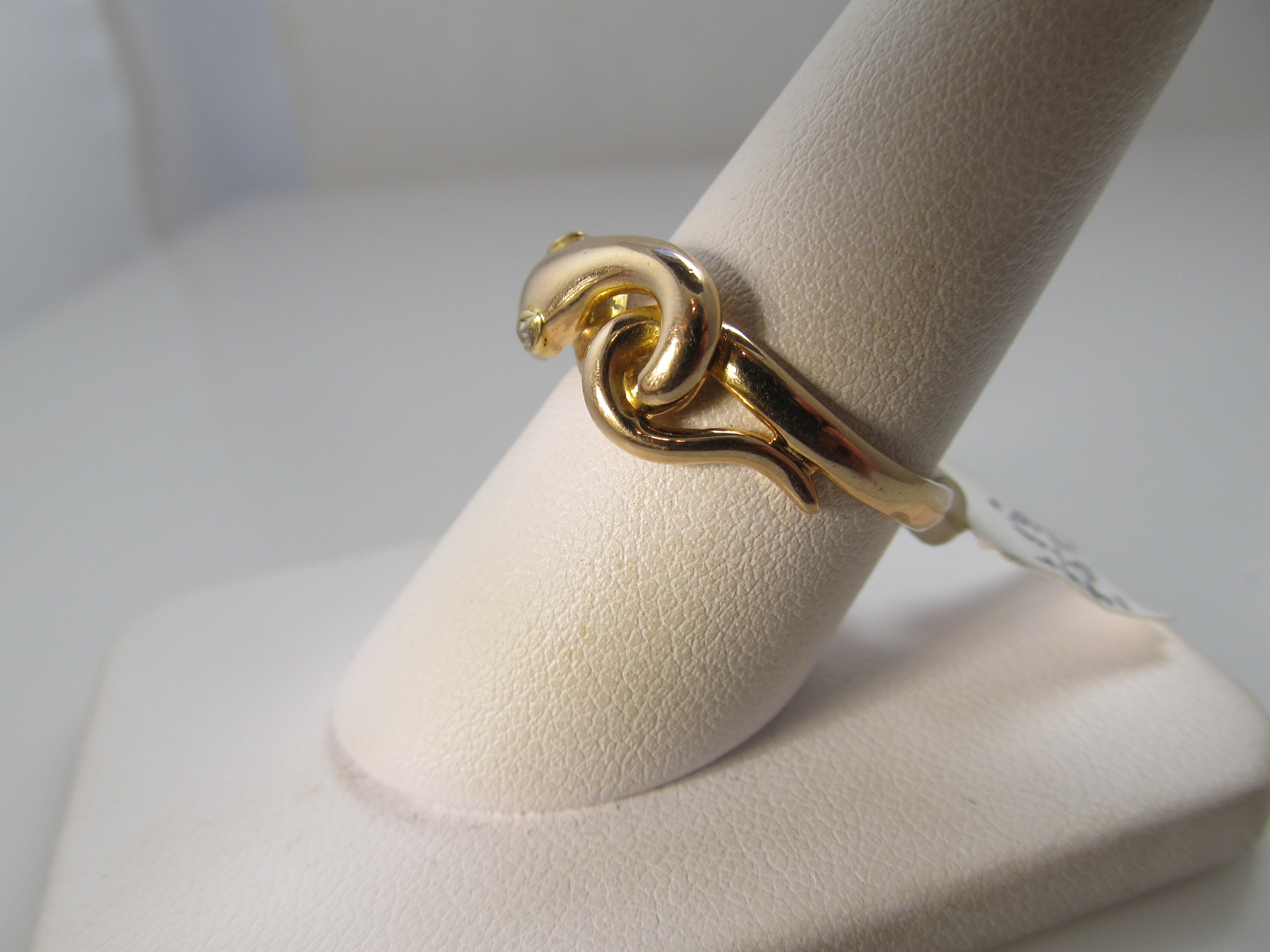 Vintage diamond eyed snake ring