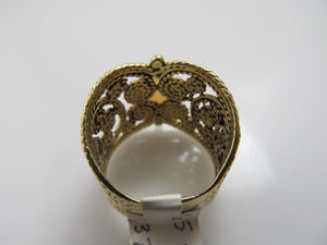 Wide cigar band opal ring