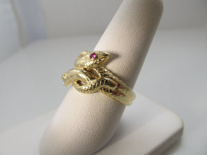 Vintage double snake ring