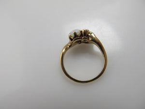 Antique opal and diamond ring