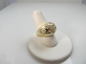 Fab 1.50ct star set diamond dome ring, 14k yellow gold, circa 1960