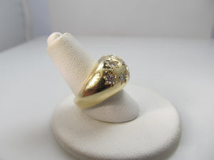 Fab 1.50ct star set diamond dome ring, 14k yellow gold, circa 1960