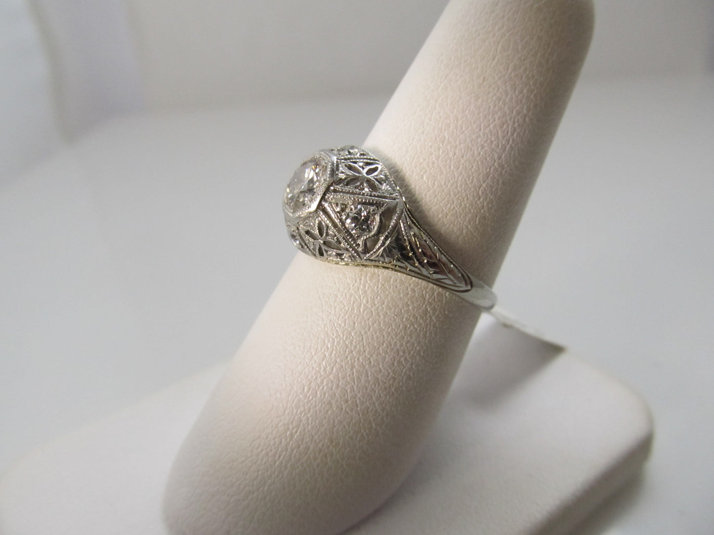 Antique filigree diamond ring