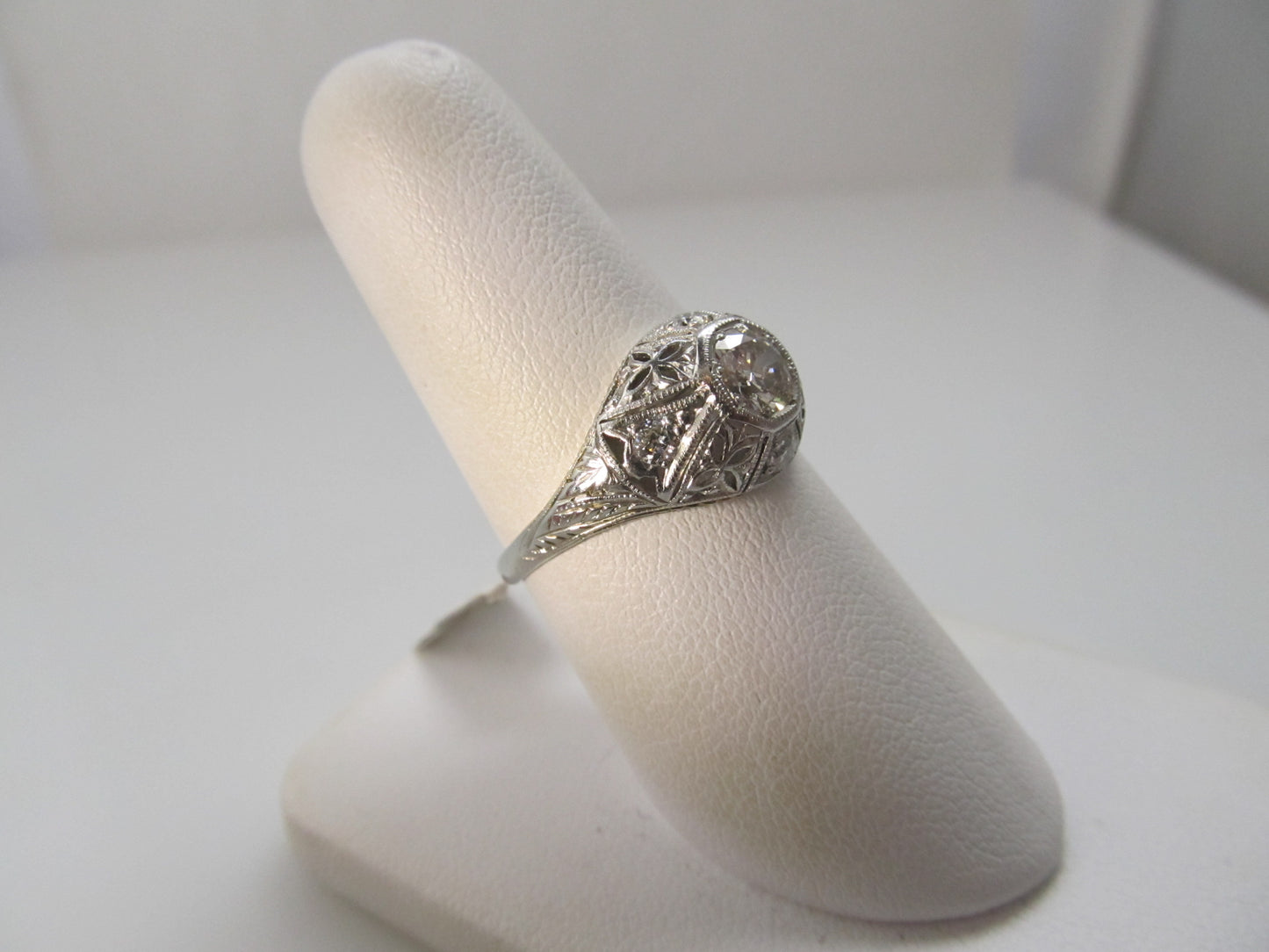 Antique filigree diamond ring
