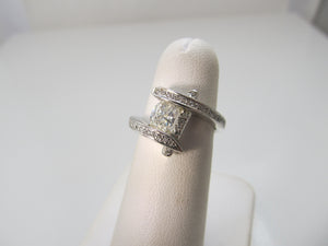 Handmade modernist oval diamond ring