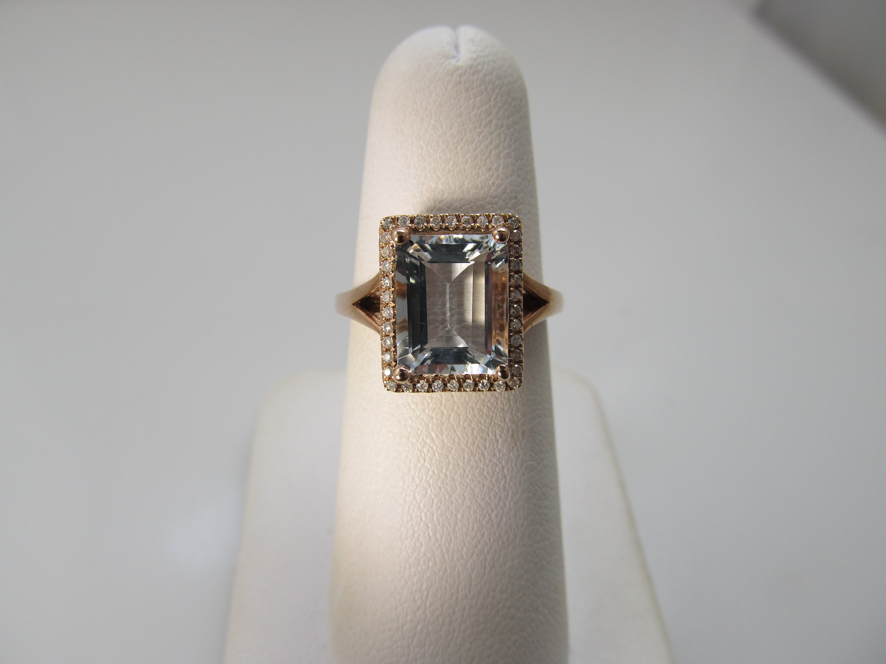 3ct rose gold aquamarine diamond ring