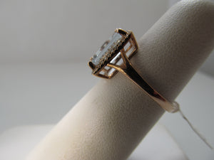 3ct rose gold aquamarine diamond ring