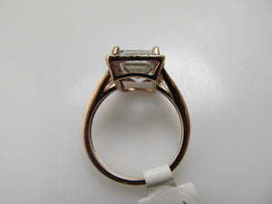 3ct rose gold aquamarine diamond ring