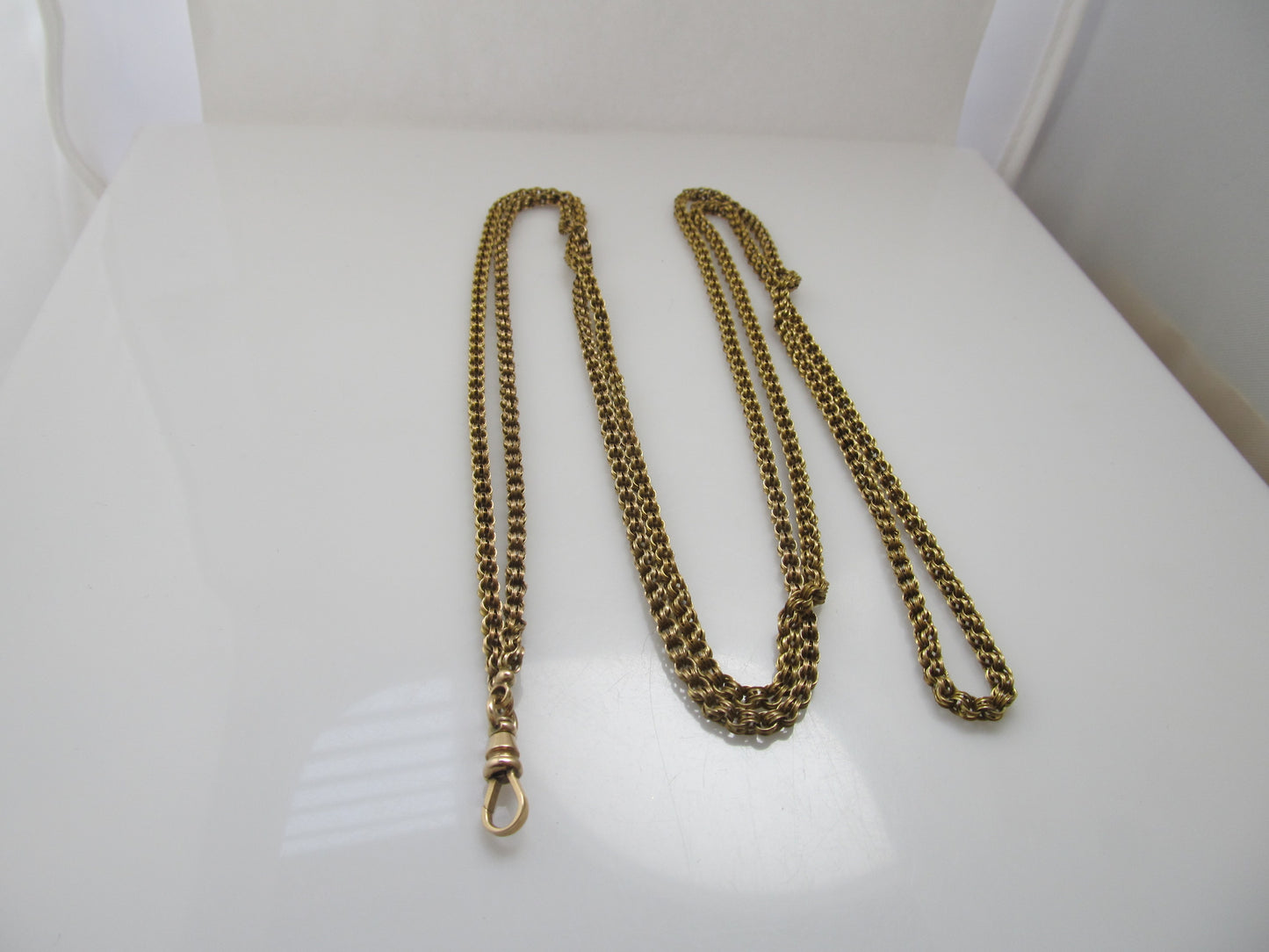 Long Victorian yellow gold chain