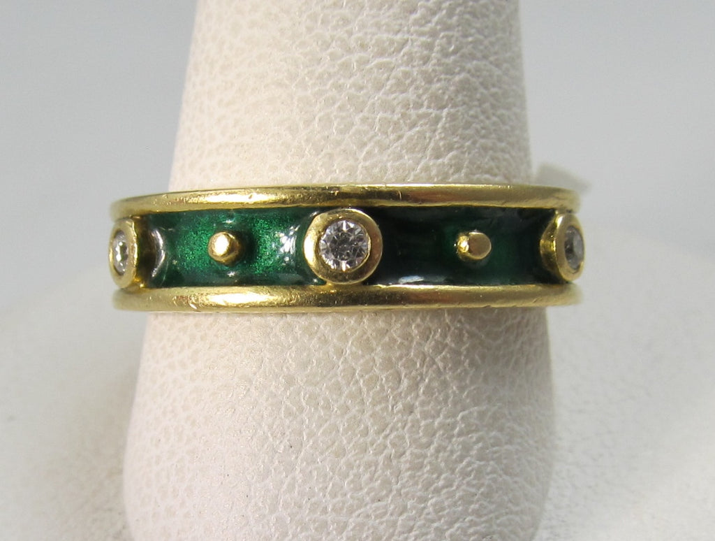 18k yellow gold bezel set diamond eternity band
