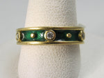 18k yellow gold bezel set diamond eternity band