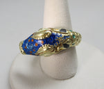 Vintage 14k enamel serpent snake wrap ring