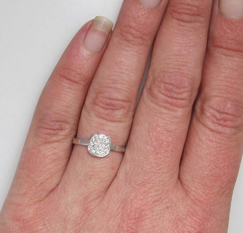Chimento 18k white gold pave diamond ring