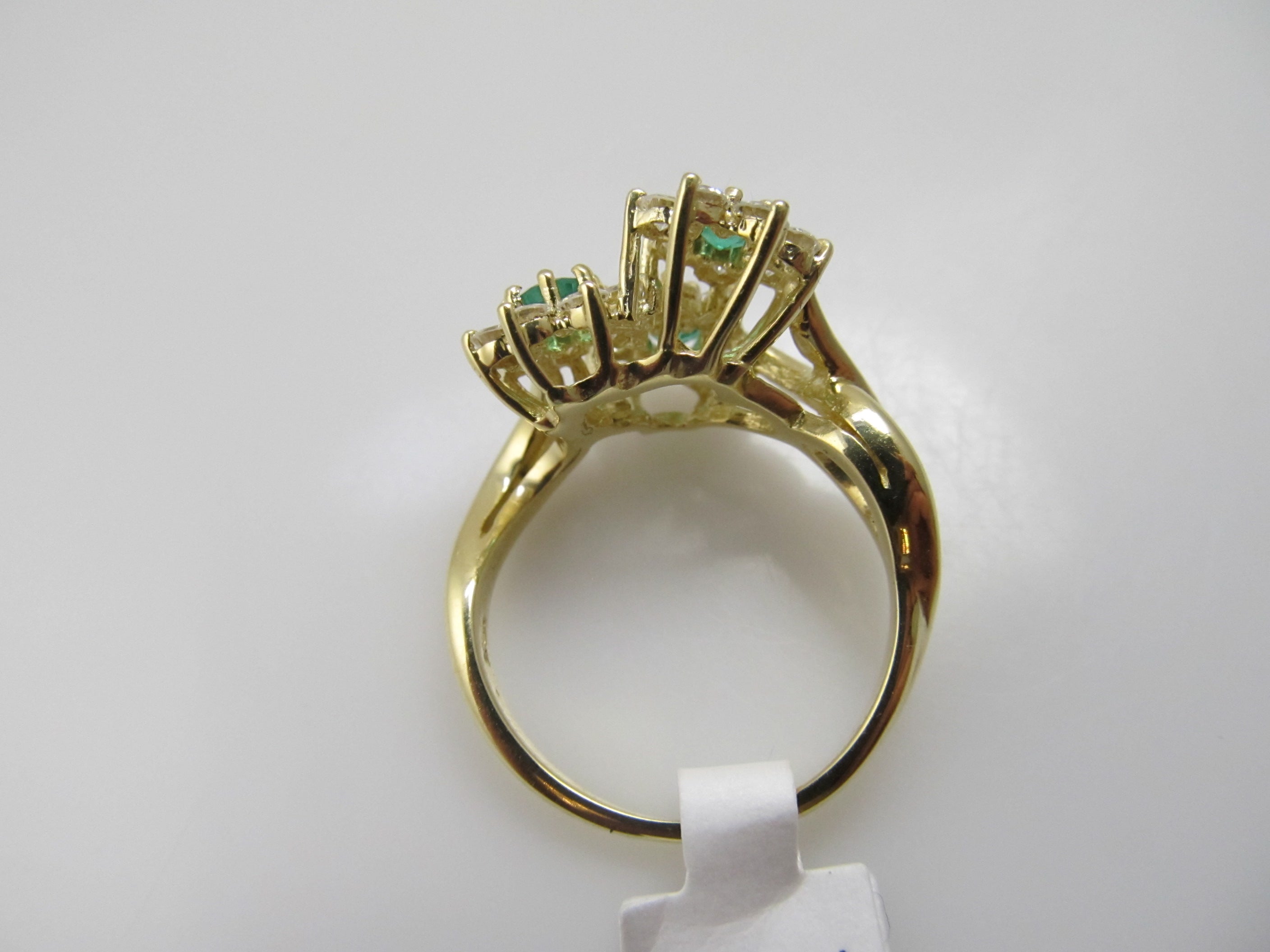 Emerald and diamond cocktail ring