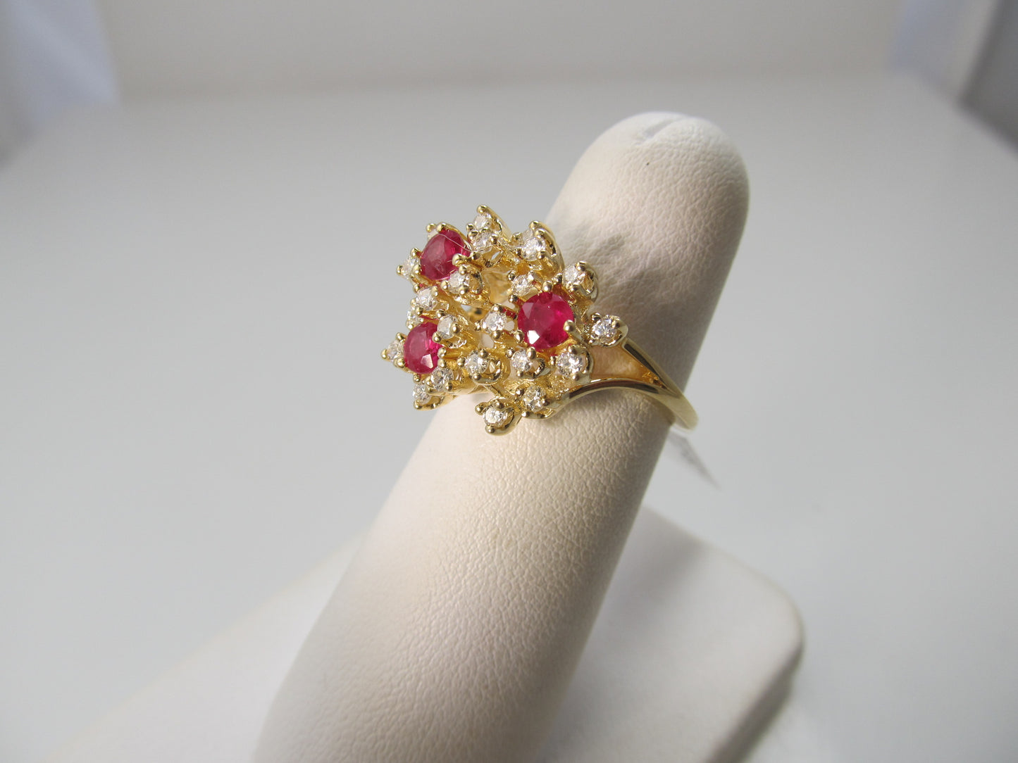 Ruby and diamond cocktail ring