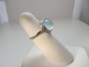 4.00ct cabochon cut aquamarine ring