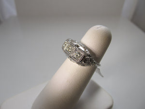 3 stone diamond filigree ring
