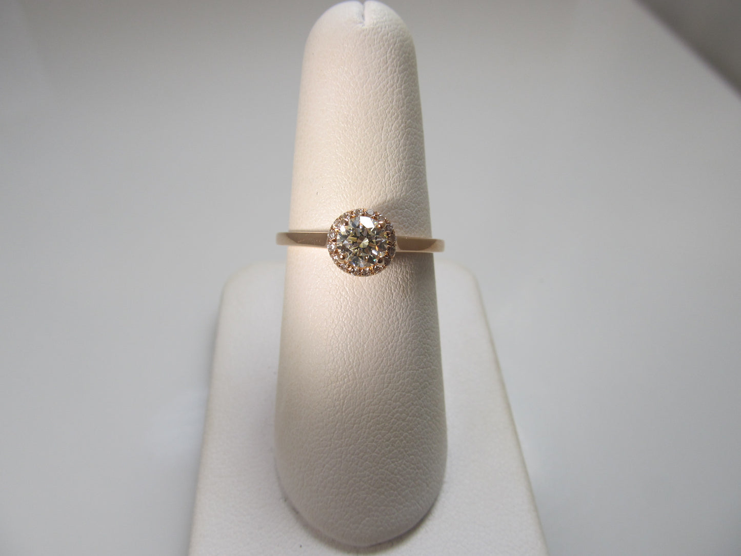 .50ct rose gold halo engagement ring