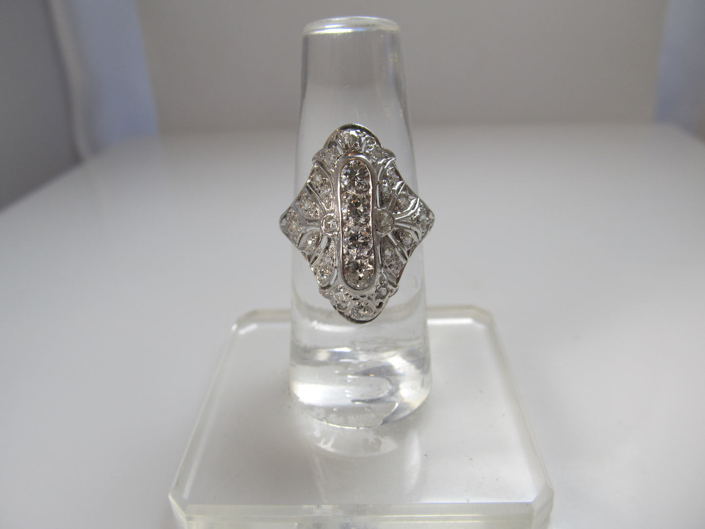 Antique platinum cocktail ring