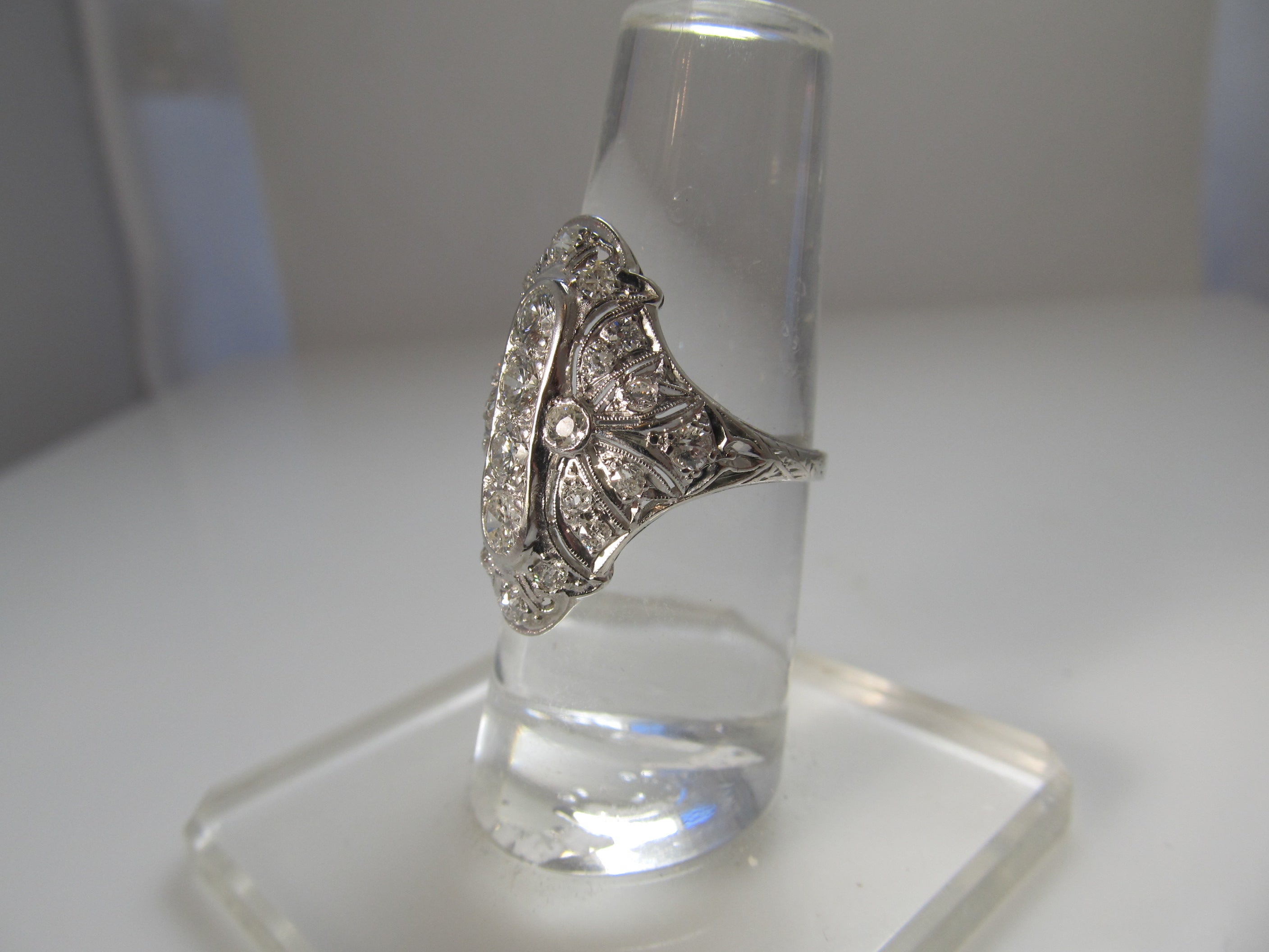 Antique platinum cocktail ring