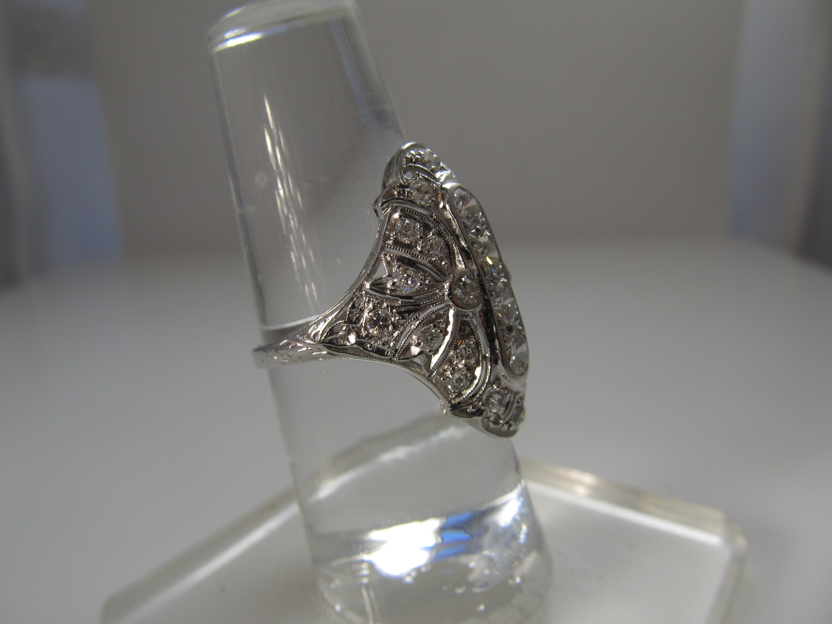 Antique platinum cocktail ring