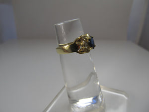 Yellow gold sapphire and diamond ring