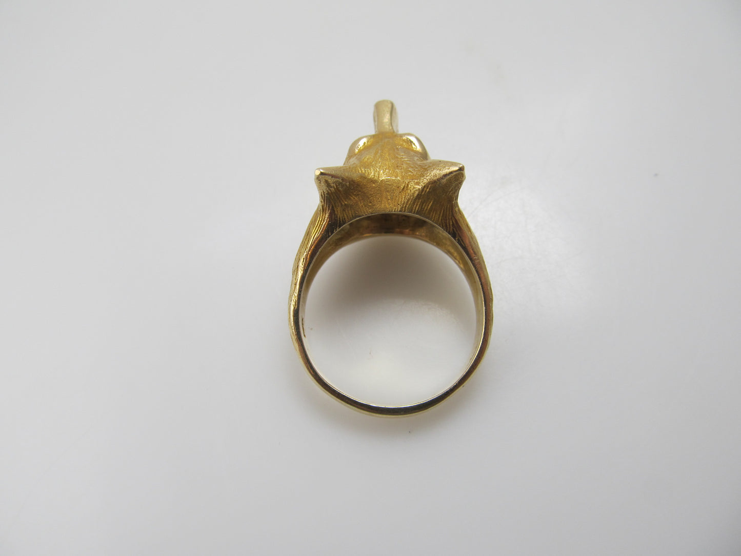 14k fox head ring