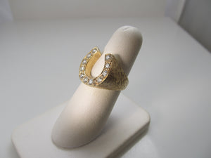 Vintage diamond horseshoe ring