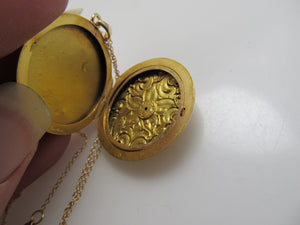 Antique hand engraved flower locket, circa 1900