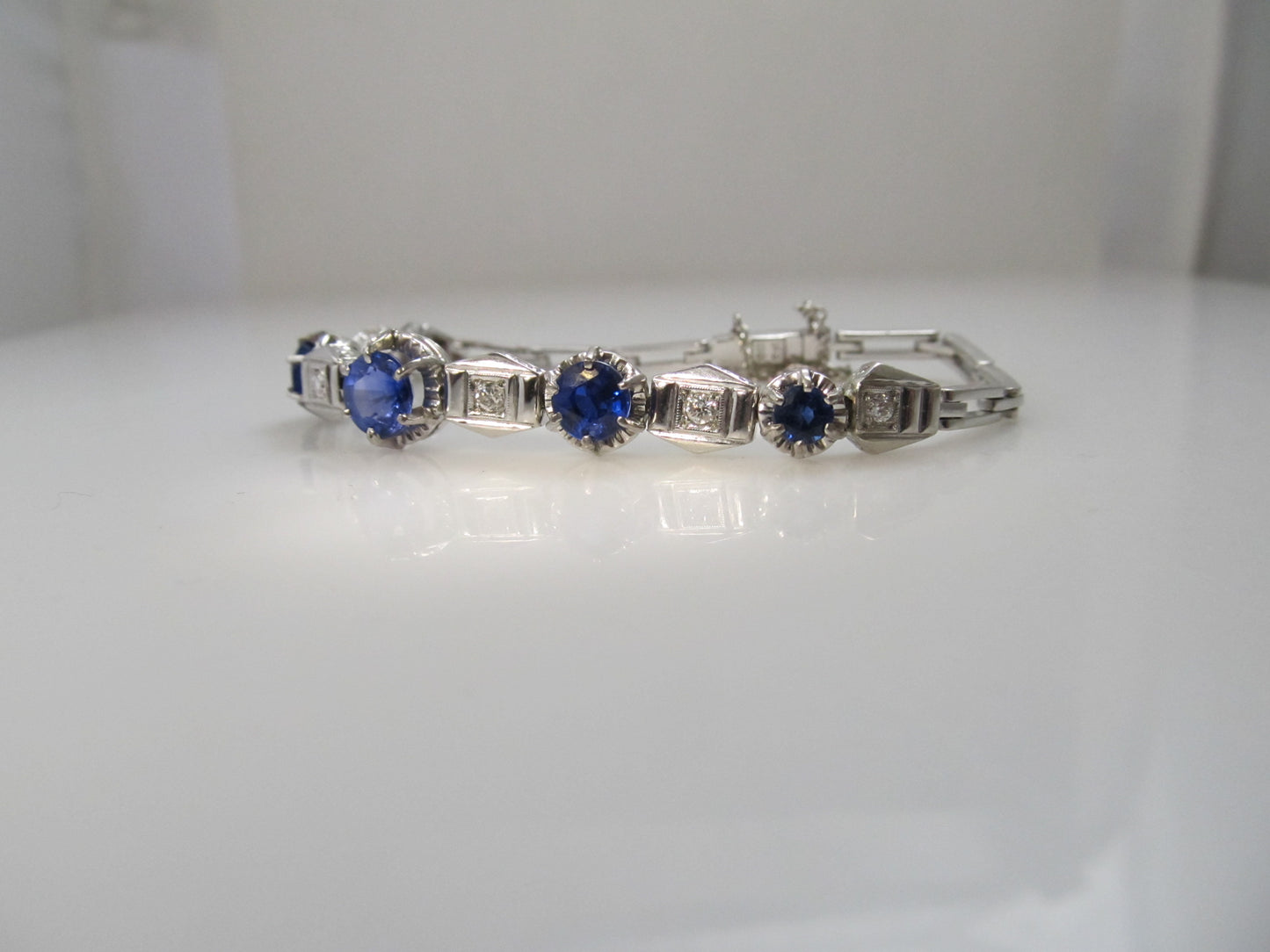Vintage sapphire diamond bracelet