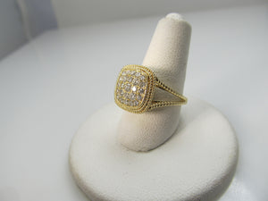 Modern 14k yellow gold ring with .50cts in pave set diamonds