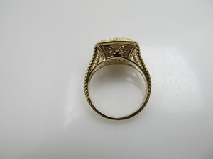 Modern 14k yellow gold ring with .50cts in pave set diamonds