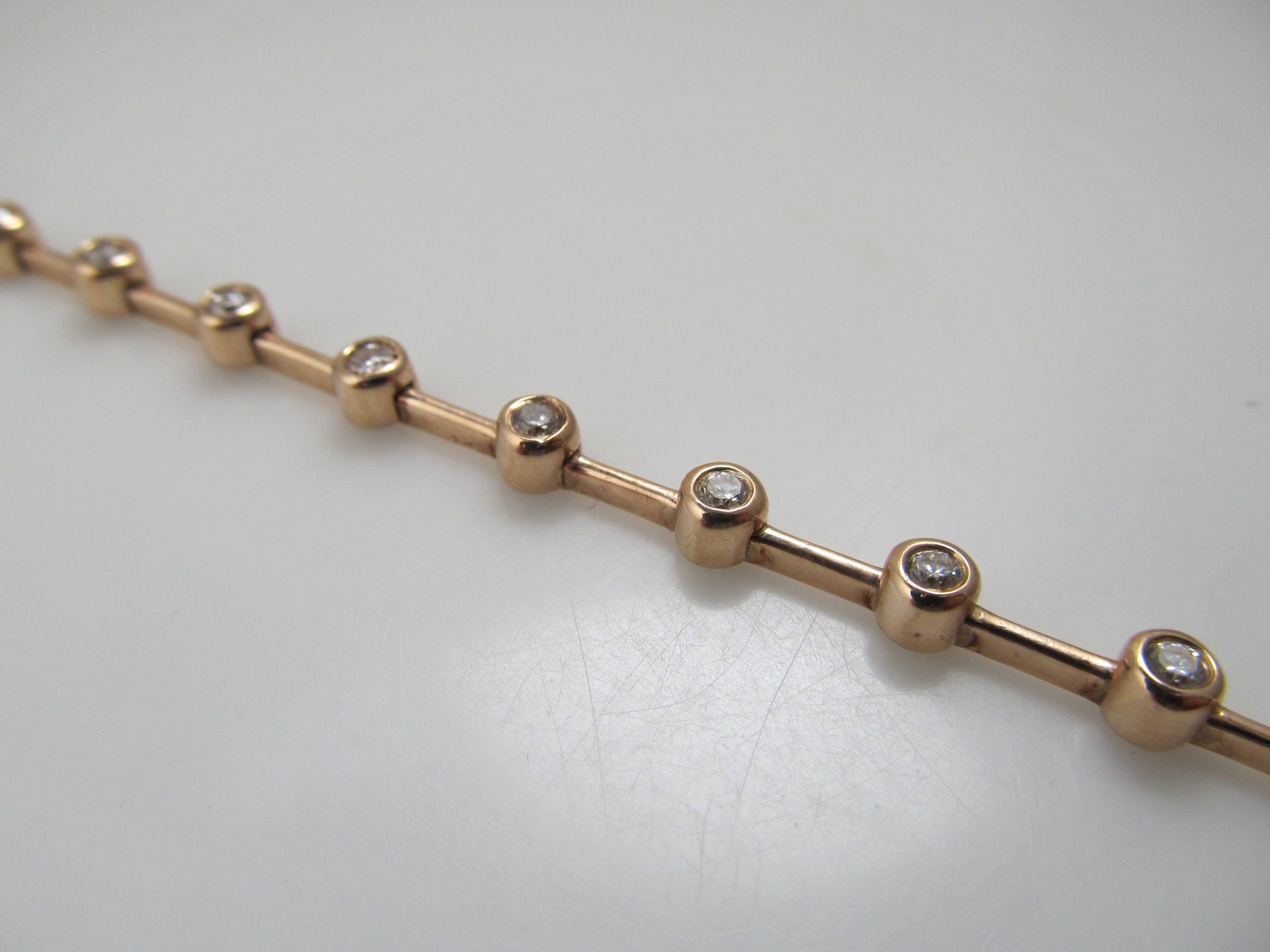 Rose gold diamond tennis bracelet