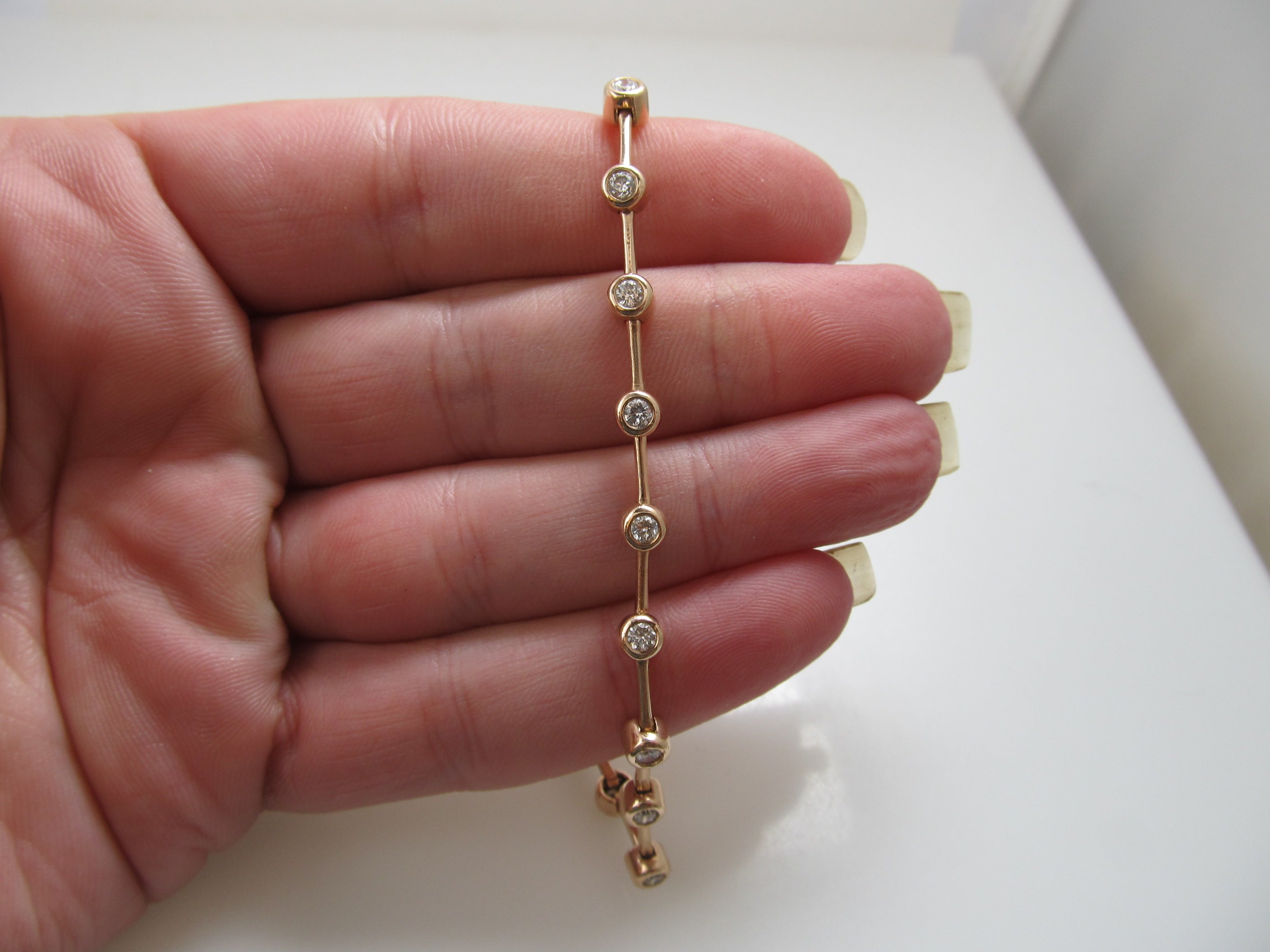 Rose gold diamond tennis bracelet