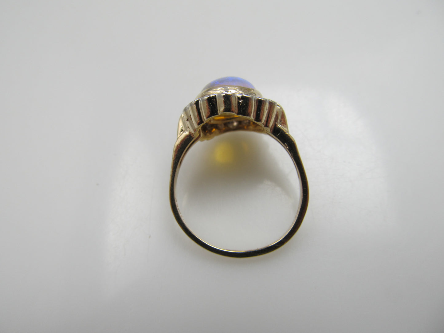 Vintage 2ct opal and diamond ring, circa 1930