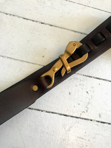 Hand Made Pelican Sailing Hook Leather belt