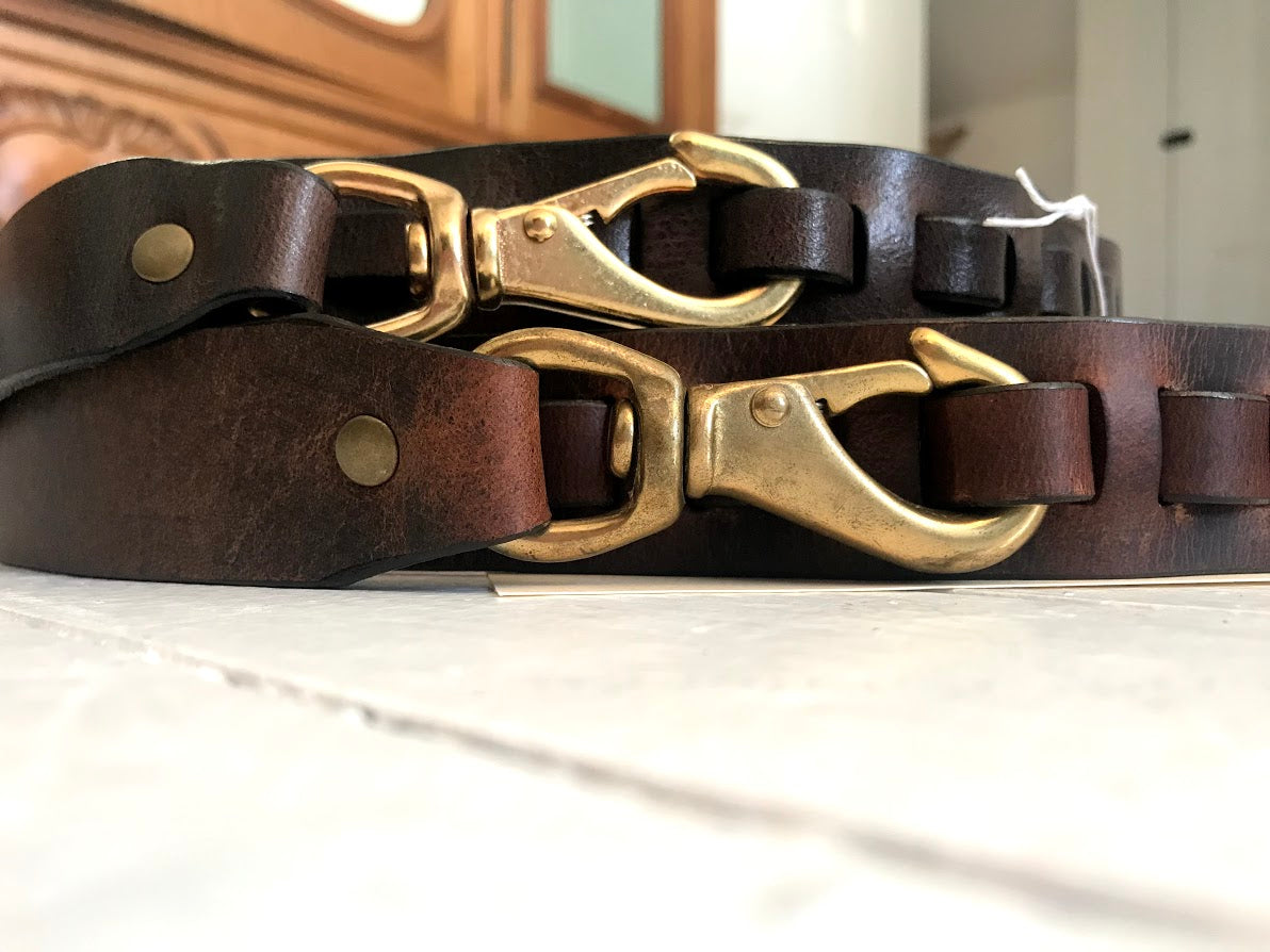 Hand Made Swivel snap hook leather belt