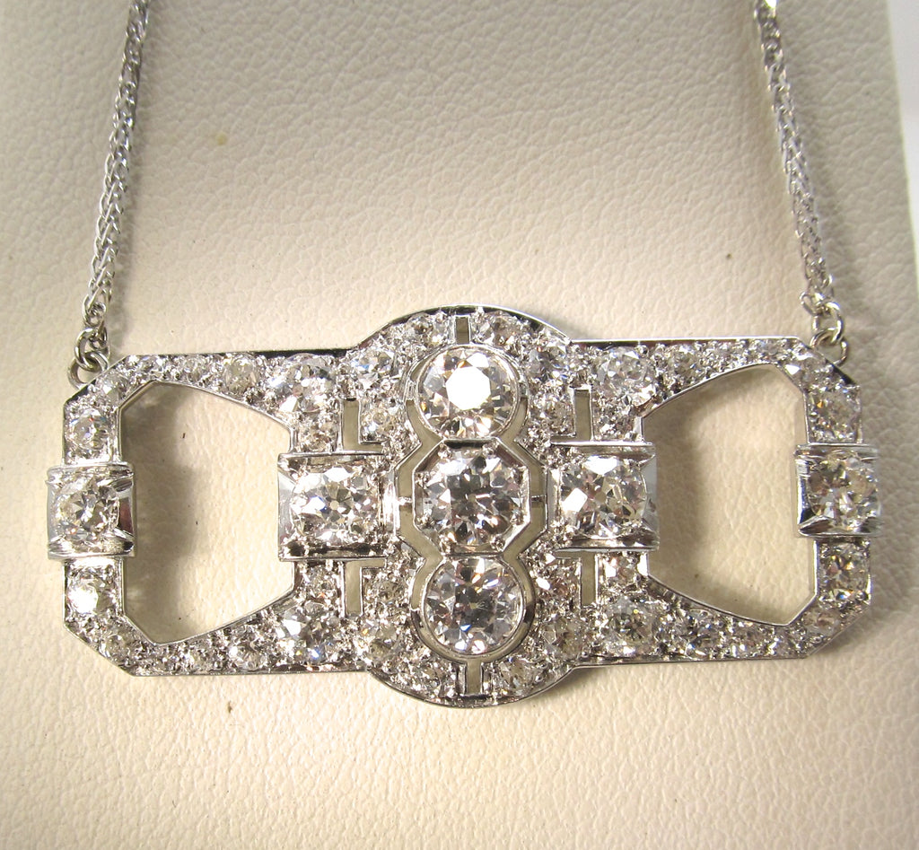 Art Deco 4.20ct platinum diamond necklace, circa 1920