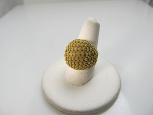 18k yellow gold woven dome ring