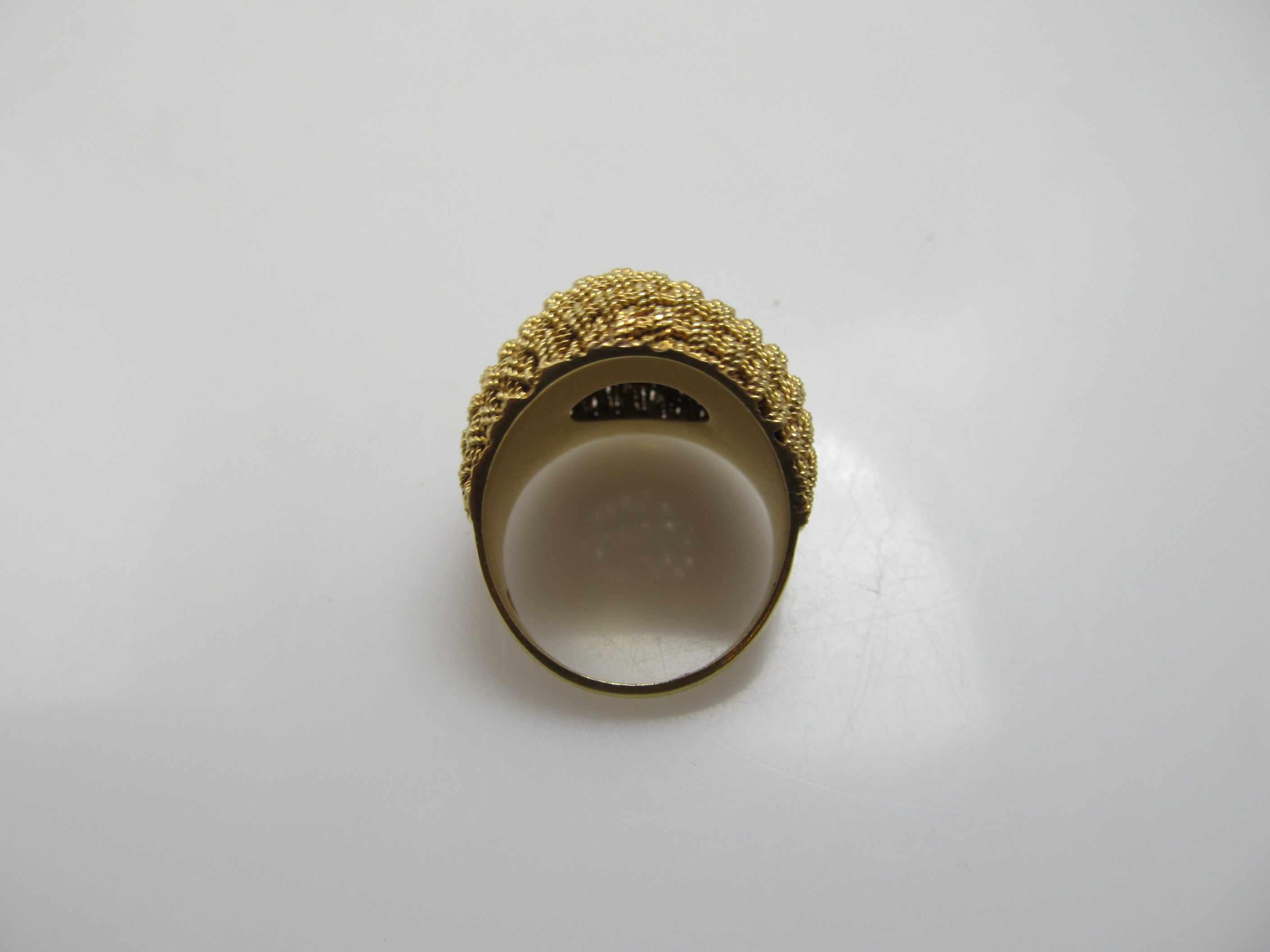 18k yellow gold woven dome ring