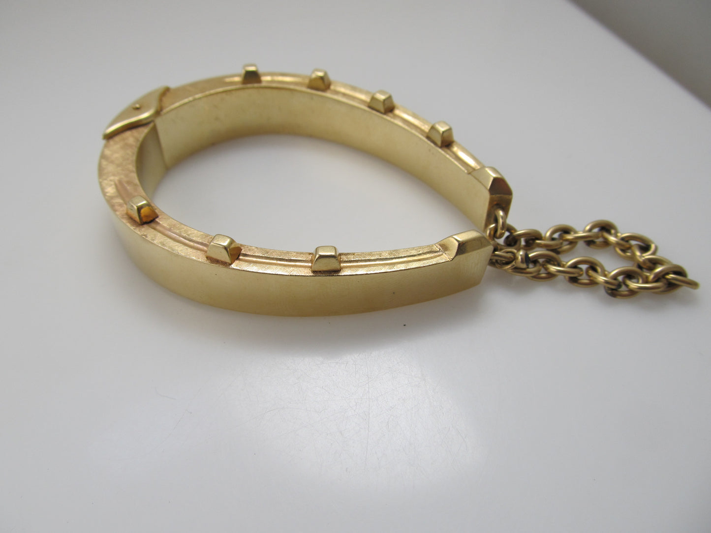Amazing solid 14k horseshoe bangle bracelet