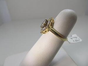 Vintage marquise shaped diamond ring, 14k yellow gold