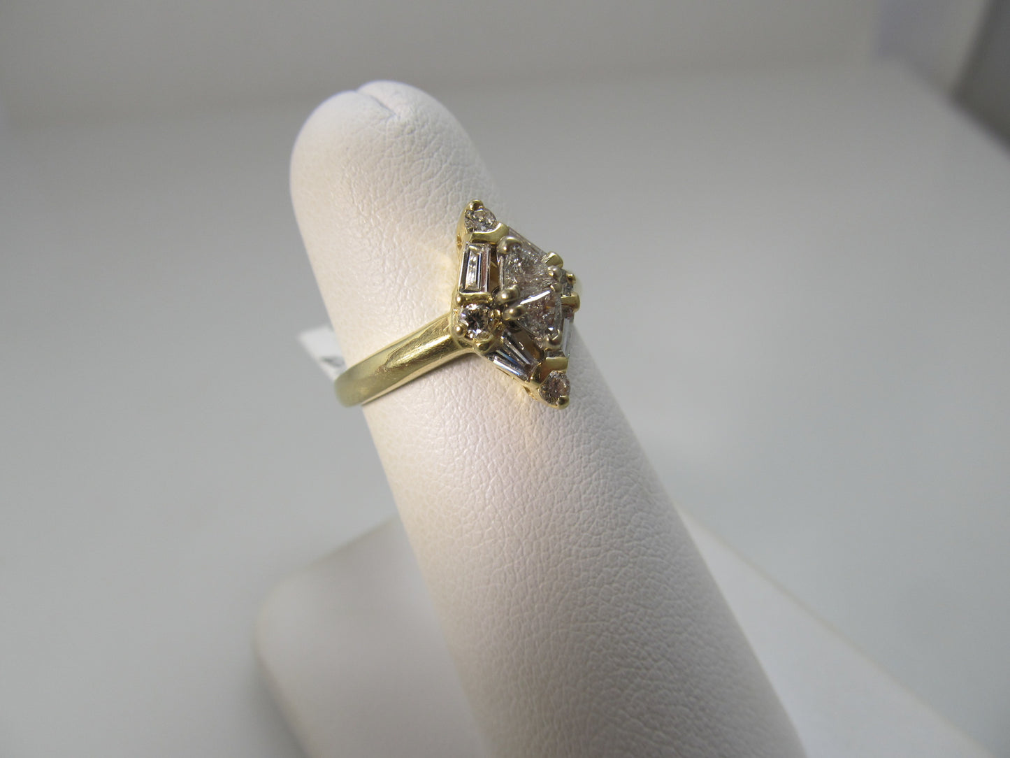 Vintage marquise shaped diamond ring, 14k yellow gold