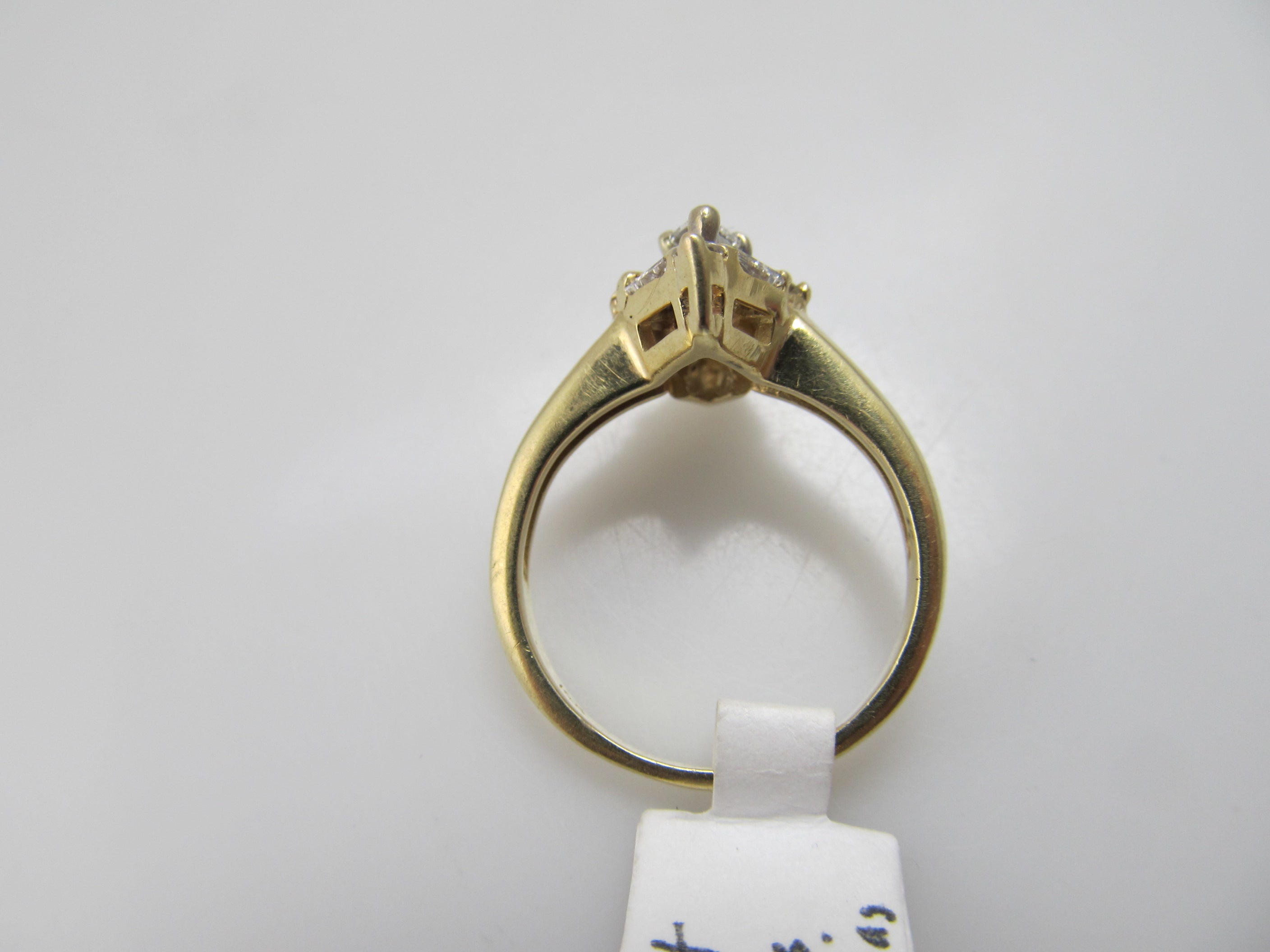 Vintage marquise shaped diamond ring, 14k yellow gold