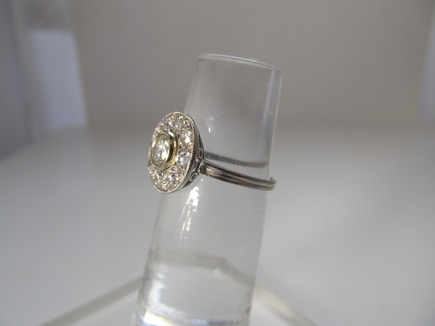 Antique platinum diamond engagement ring