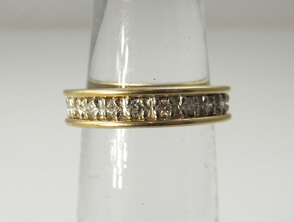 14k white and yellow gold 3/4ct diamond eternity band